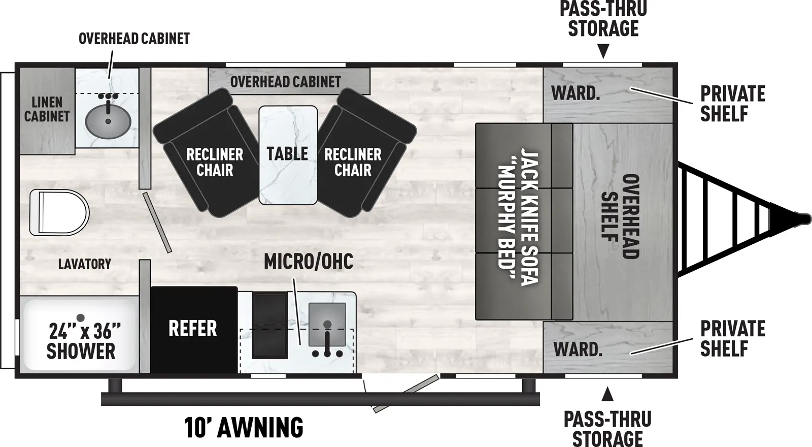 Clipper Travel Trailers 18FQ Floorplan